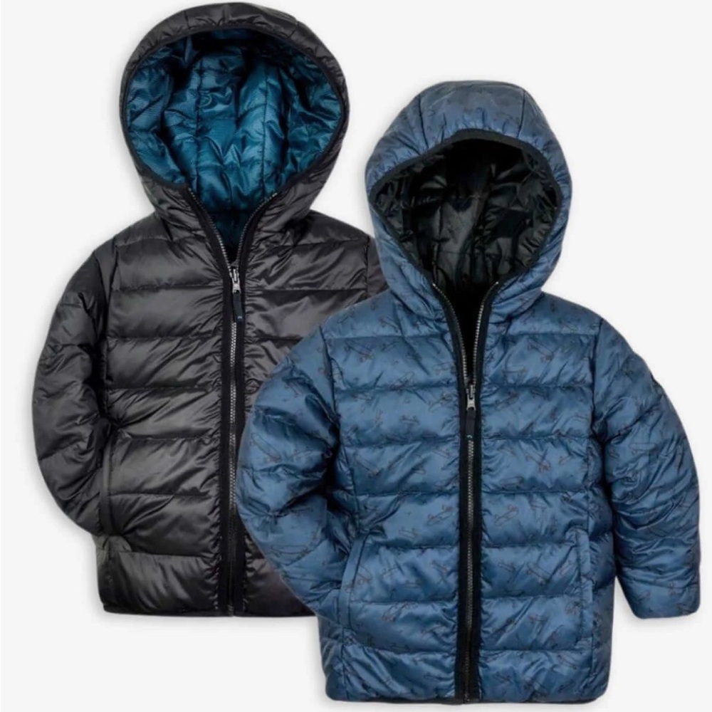 Appaman Reversible Black and Blue Skateboard Puffer Jacket Size 10